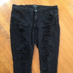 Forever21 Plus ultra distressed jeans
